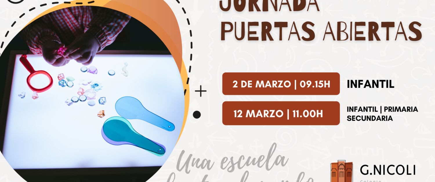 Cartel de Jornada de Puertas Abiertas del Colegio Internacional G Nicoli